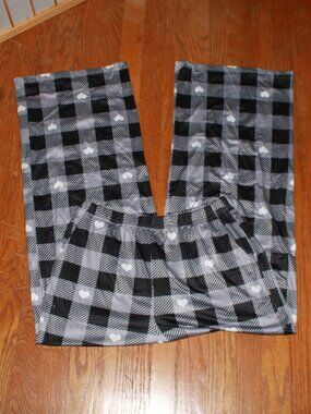 Unknown Brand Plaid & Heart Print Soft Pajama Pant